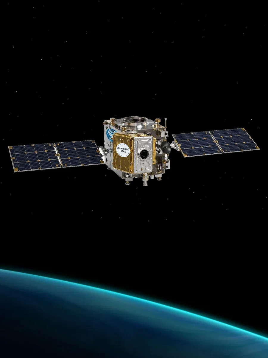The host satellite with the mission module docked to it